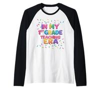 En mi primer primer grado enseñanza era leyendo matemáticas divertido maestro Camiseta Manga Raglan