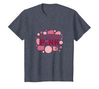 En Octubre llevamos el Apoyo de concientización sobre el cáncer de Mama Rosa Camiseta, Niños, Azul Jaspeado, 3 años