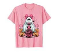 En Octubre llevamos un Fantasma Rosa sosteniendo una Cinta de cáncer de Mama Camiseta