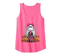 En Octubre llevamos un Fantasma Rosa sosteniendo una Cinta de cáncer de Mama Camiseta sin Mangas