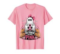 En Octubre llevamos un Lindo Fantasma Rosa con Cinta de cáncer de Mama Camiseta