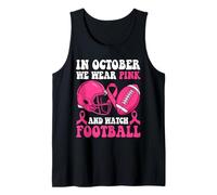 En Octubre Nos vestimos de Rosa y vemos fútbol Americano cáncer de Mama Camiseta sin Mangas