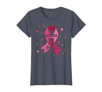 En Octubre usamos Mujeres de concientización sobre el cáncer de Mama Rosa Camiseta, Mujer, Azul Jaspeado, XL