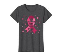 En Octubre usamos Mujeres de concientización sobre el cáncer de Mama Rosa Camiseta, Mujer, Jaspeado Oscuro, L