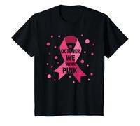En Octubre usamos Mujeres de concientización sobre el cáncer de Mama Rosa Camiseta, Niños, Negro, 10 años
