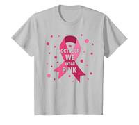 En Octubre usamos Mujeres de concientización sobre el cáncer de Mama Rosa Camiseta, Niños, Plata, 8 años