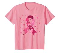 En Octubre usamos Mujeres de concientización sobre el cáncer de Mama Rosa Camiseta, Niños, Rosado, 12 años