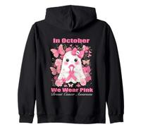En Octubre usamos Pink Breast Cancer Concientización Mujeres Fantasma Sudadera con Capucha