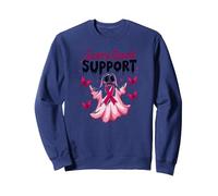 En Octubre usamos Pink Ghost - Scary Good Support Sudadera, Unisex para Adultos, Azul Marino, M