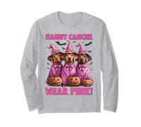 En Octubre usamos Regalos Rosas de Vizsla para Halloween contra el cáncer de Mama Manga Larga