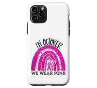 En Octubre, Use Pink Breast Cancer Awareness Month Rainbow Carcasa para iPhone 11 Pro
