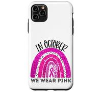 En Octubre, Use Pink Breast Cancer Awareness Month Rainbow Carcasa para iPhone 11 Pro MAX