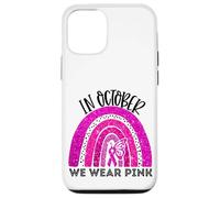 En Octubre, Use Pink Breast Cancer Awareness Month Rainbow Carcasa para iPhone 12/12 Pro
