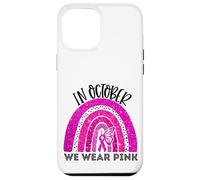 En Octubre, Use Pink Breast Cancer Awareness Month Rainbow Carcasa para iPhone 12 Pro MAX