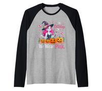 En Octubre vestimos de Rosa Bruja Cáncer Halloween Camiseta Manga Raglan
