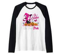 En Octubre vestimos de Rosa Bruja Cáncer Halloween Camiseta Manga Raglan
