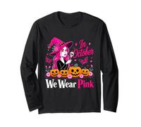 En Octubre vestimos de Rosa Bruja Cáncer Halloween Manga Larga