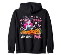 En Octubre vestimos de Rosa Bruja Cáncer Halloween Sudadera con Capucha