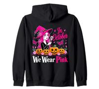 En Octubre vestimos de Rosa Bruja Cáncer Halloween Sudadera con Capucha