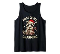 En Primer Lugar, diseño navideño de Mapache con la Imagen «Soy Encantador» Camiseta sin Mangas