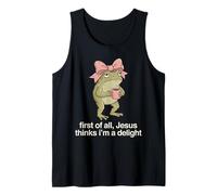 En Primer Lugar, Jesús Piensa Que Soy un Meme de Rana de delicias Camiseta sin Mangas
