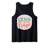 En Primer Lugar, Jesús Piensa Que Soy una Delicia Mujer Cristiana niña Camiseta sin Mangas