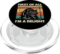 En Primer Lugar, me Encanta el Divertido Dicho de un Gato Negro rugiente PopSockets PopGrip para MagSafe