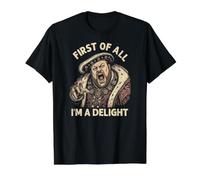 En Primer Lugar, Soy una Delicia Enrique VIII Rey de Inglaterra Divertido Camiseta gráfica económica, Hombre, Negro, M