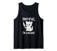 En Primer Lugar, Soy una Delicia Lindo Gatito con un Cuchillo Camiseta sin Mangas