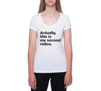 En Realidad Esta Es Mi Segunda Vez Camiseta De Manga Corta Blanca con Cuello Redondo para Mujer T-Shirt Short Sleeve White Crewneck tee For Women