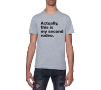 En Realidad Esta Es Mi Segunda Vez Camiseta De Manga Corta con Cuello Redondo Gris para Hombre T-Shirt Short Sleeve Grey Crewneck tee For Men