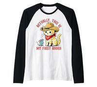 En realidad, este es mi primer meme divertido de gato de rodeo Camiseta Manga Raglan