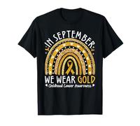 En septiembre llevamos el Arco Iris de Conciencia sobre el cáncer Infantil de Oro Camiseta