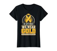 en septiembre usamos Gold Tipografía de cáncer Infantil Camiseta gráfica económica, Mujer, Negro, XL