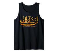 En Sha Allah Si Alá Quiere Corán Islam Caligrafía Musulmán Camiseta sin Mangas