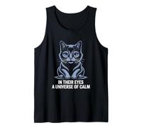 En sus ojos un universo de gato tranquilo amante felino mascota miau Camiseta sin Mangas