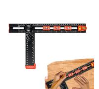 En T | Herramientas de medición de precisión ajustables 2 en 1, de dibujo para posicionamiento de perforación con guía, para carpintería, armario, cajones, herrajes, puertas instalación