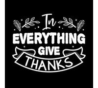 En todo da gracias letras dibujadas a mano con citas de otoño diseños de otoño Calcomanías de pared de vinilo 49.2x61.4cm Pegatinas para vidrio Blanco