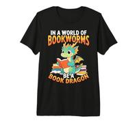 En un Mundo Bookworms Be Book Dragon Funny Camiseta Premium