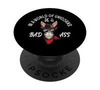 En un mundo de unicornios, sé un rudo, divertido Donkey Pun Meme PopSockets PopGrip Adhesivo