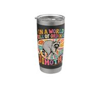 En un mundo lleno de ordinario sé Jimothy Raccoon Groovy Retro Vaso térmico de acero inoxidable de doble pared