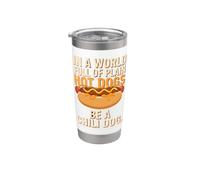 en Un mundo lleno de perros calientes llanos Sé un amante de los perros calientes con chile Vaso térmico de acero inoxidable de doble pared