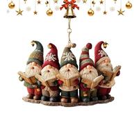 EN42572 Decorative Christmas Gnomes - Christmas Ornaments | 2D Cute Holiday Decorations for Home, Colgando Ornaments Accessories with Festive Designs, Novelty Decorations, Gnomes Ornament for Holiday