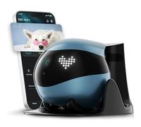 Enabot EBO Air 2 FamilyBot, cámara para mascotas con aplicación, 2 K cámaras móviles para animales de compañía con expresiones faciales personalizables, cámara inalámbrica para gatos con visión