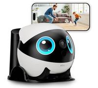 Enabot EBO Air 2 Plus FamilyBot, Robot Móvil IA, Cámara Vigilancia 3K para el Hogar & Mascotas, Audio Bidireccional, Batería, Imagen Facial Personalizada (Blanco Lunar)