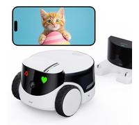 Enabot EBO ROLA PetPal 2.5K Cámara para gatos con módulo de almacenamiento, robot móvil Emo, visión nocturna, cámara inalámbrica para mascotas con la App EBO ROLA-PET, autocarga, audio de 2 vías