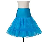 Enagua corta vintage de 3 capas organza abullonada, enagua retro crinolina, estilo rockabilly, for cosplay, swing, falda tutú para Mujer, Estilo Corto(Sky blue,XL)