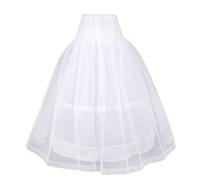 Enagua estilo cancán de Flora, para niña o dama de honor, con 2 aros y 1 capa de malla, 81,3 cm de largo