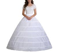 Enagua voluminosa extralarga para vestidos de novia, vestidos de noche, falda ajustable con barras de acero, Blanco, talla única