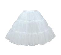 Enaguas de mujer Enagua de Lolita Poofy violenta 70cm, enagua crinolina malla deshuesada 4 capas, longitud media con diseño extensor falda Hanfu para mujer(2 Layers 70cm)